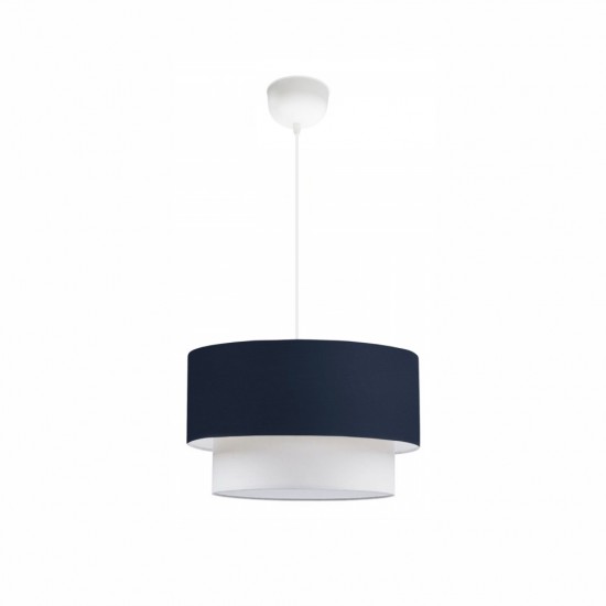 LT02-07 LAMBARIO-NAVY BLUE-FABRIC HEAD/INNER SURFACE PVC-1XE27-MAX40W-PENDANT LUMINAIRE 