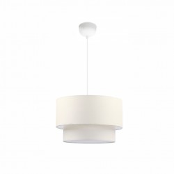 LT02-10 LAMBARIO-CREAM-FABRIC HEAD/INNER SURFACE PVC-1XE27-MAX40W-PENDANT LUMINAIRE 