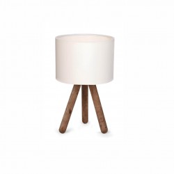 LT02-100 LAMBARIO-CREAM-FABRIC HEAD/WOOD BODY-1XE27-MAX40W-PORTABLE LUMINAIRE 