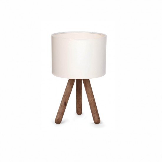 LT02-100 LAMBARIO-CREAM-FABRIC HEAD/WOOD BODY-1XE27-MAX40W-PORTABLE LUMINAIRE 